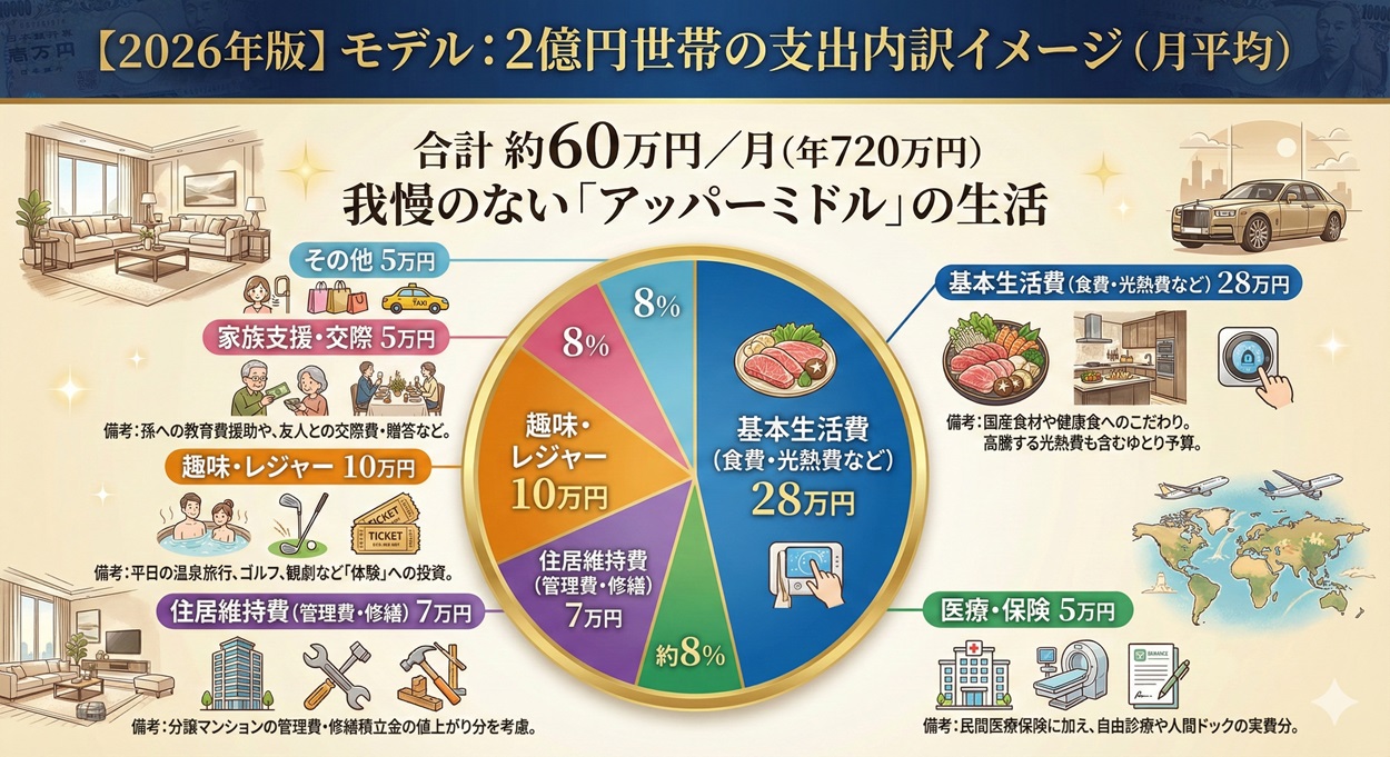 2億円世帯の支出内訳イメージ