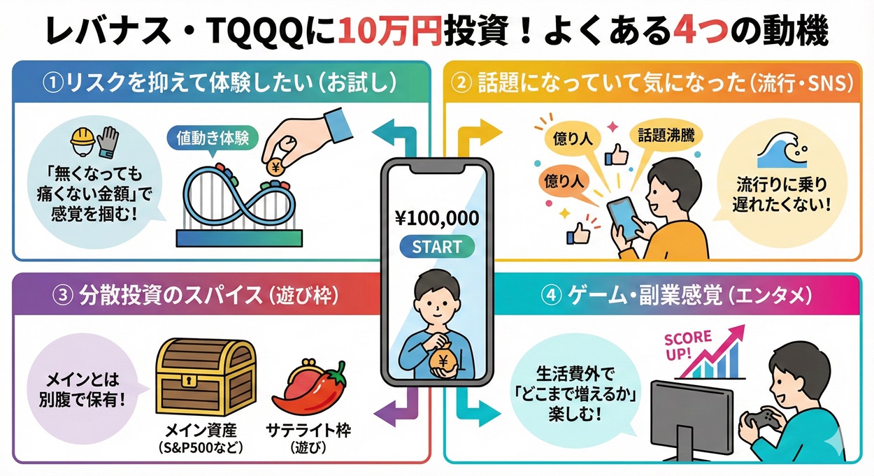 レバナスやTQQQに少額を投じる人のよくある動機