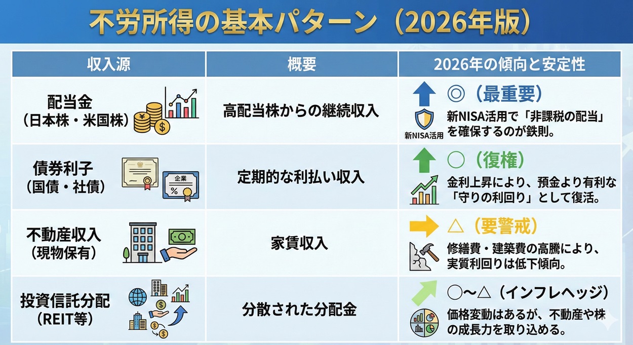 不労所得の基本パターン図解