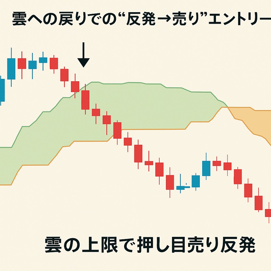 雲への戻りでの“反発→売り”エントリー