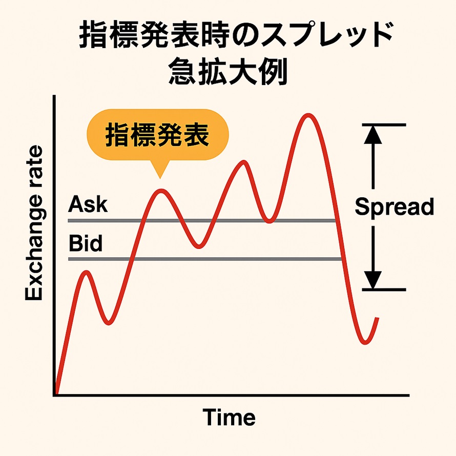 指標発表時のスプレッド急拡大例