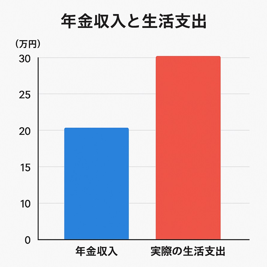 年金収入 vs 実際の生活支出
