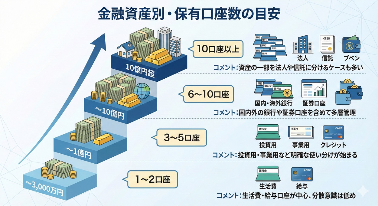 金融資産別・保有口座数の目安