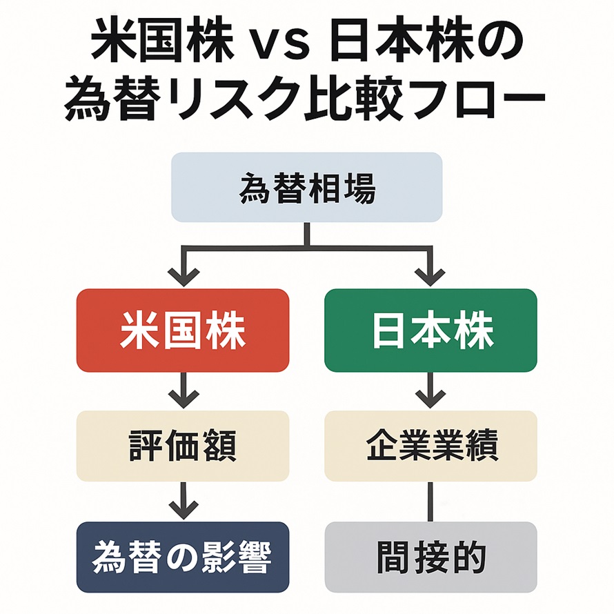 米国株 vs 日本株の為替リスク比較フロー